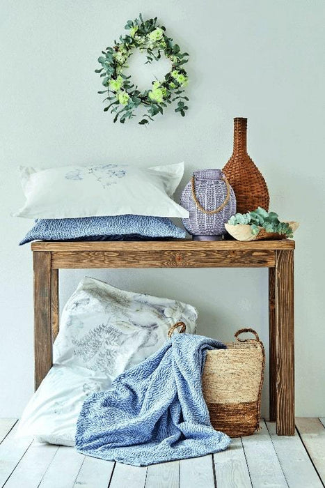 KARACA HOME VIAL Indigo ensemble de parure de lit en coton renforcé 2 personnes avec couvre lit - Bella-Home: art de la table, verrerie, trousseau de mariée, décoration