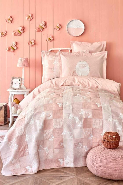  KARACA HOME FIZZY Set de couvre-lit avec couette rose 1 personne - Bella-Home: art de la table, verrerie, trousseau de mariée, décoration