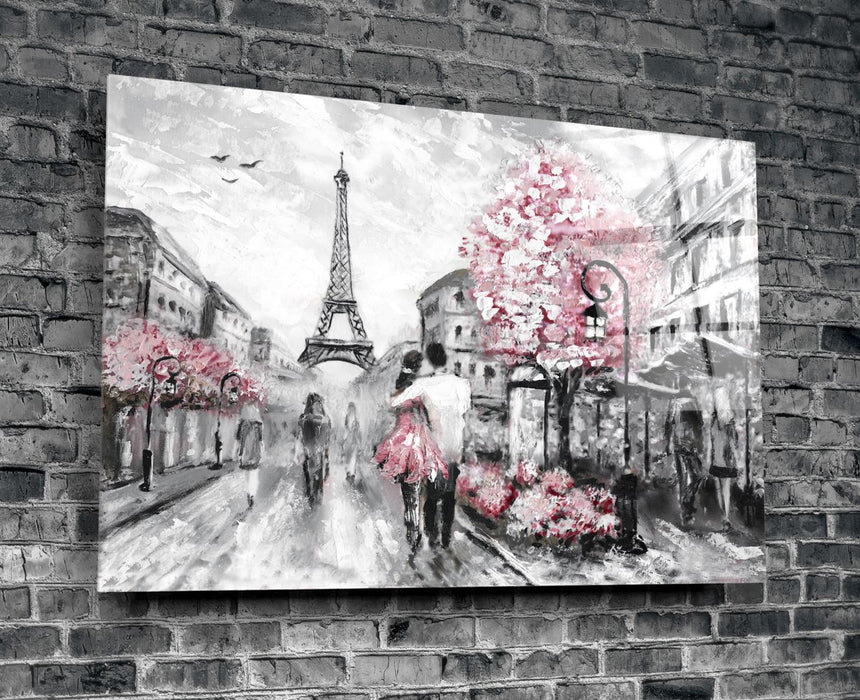 Tableau en verre - Les amoureux à Paris - Deco Story - L’histoire de la décoration s'écrit ici