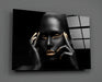 Tableau en verre - Femme africaine avec maquillage doré - Deco Story - L’histoire de la décoration s'écrit ici