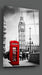 Tableau en verre - Londres, Cabine téléphonique et Big Ben (Tour Grande Cloche) - Deco Story - L’histoire de la décoration s'écrit ici