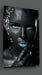 Tableau en verre - Femme africaine avec maquillage bleu - Deco Story - L’histoire de la décoration s'écrit ici