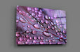 Tableau en verre - Feuille violette aux gouttes d'eau - Deco Story - L’histoire de la décoration s'écrit ici