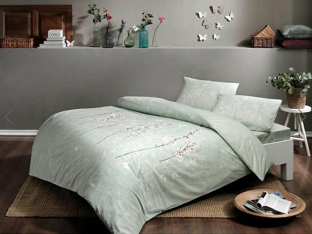 TAÇ TIANA ensemble de linge de lit renforcé 2 personnes vert - Bella-Home: art de la table, verrerie, trousseau de mariée, décoration